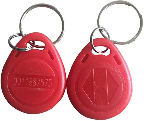 OBO HANDS 125khz Tags EM4100 RFID Karte Token Key Tag Zugangskontrolle Smart Card ID Keyfobs Paket von 100pcs (RED) von OBO HANDS