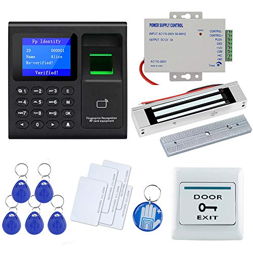OBO HANDS Full RFID Türschloss Access Control Keypad Kit + Elektrische Magnetverschluss + Netzteil + Exit Button +5 Karten + 5 Key Fobs + Epoxy Tag von OBO HANDS