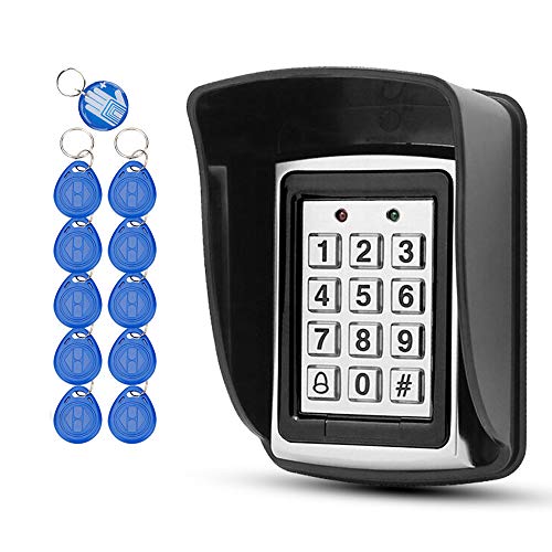 10 RFID-Keychians + Wasserdichter Regen Cover + RFID Metal Keypad unterst¨¹tzt 1000 User Wiegand-26-Schnittstelle (Input) von OBO HANDS