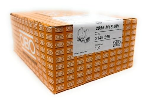 100x OBO Bettermann M16 Quick-Schellen | Klemmschelle | Rohrschelle | anreihbar | tiefschwarz | 16mm | 100 Stück von OBO