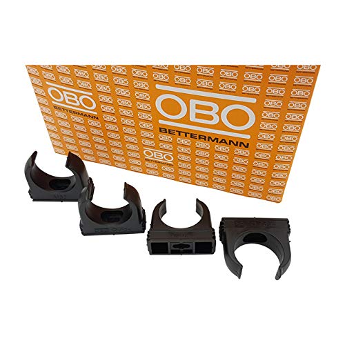 200x OBO Bettermann M32 Quick-Schellen | Klemmschelle | Rohrschelle | anreihbar | tiefschwarz | 32mm | 200 Stück von OBO