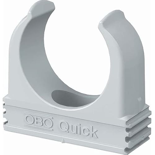 20x OBO Bettermann M25 Quick-Schellen | Klemmschelle | Rohrschelle | anreihbar | lichtgrau | 25mm | 20 Stück von OBO