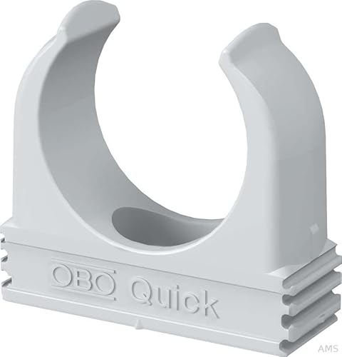 20x OBO Bettermann M32 Quick-Schellen | Klemmschelle | Rohrschelle | anreihbar | lichtgrau | 32mm | 20 Stück von OBO