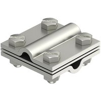 Kreuzverbinder rostfreier Stahl Typ 252 für Rundleiter, mit Zwischenplatte - 60 x 60 mm von OBO