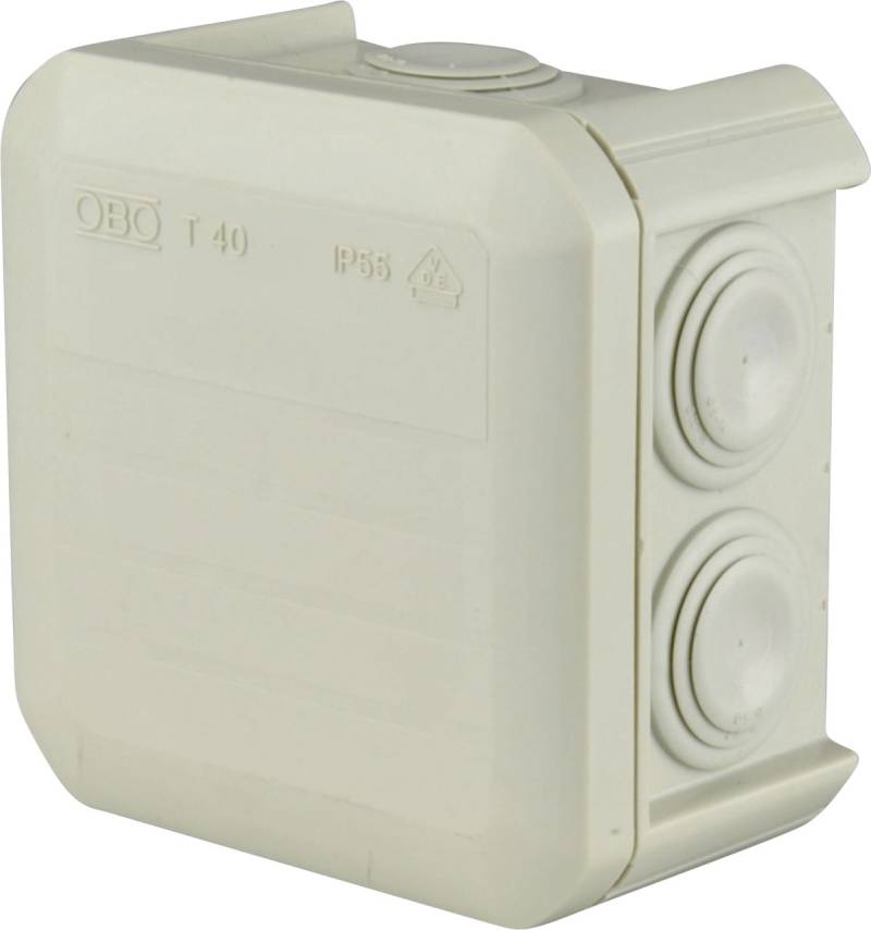 OBO Aufputz-Abzweigkasten 2-fach CD500, IP55 m Kl 90x90x52mm grau von OBO