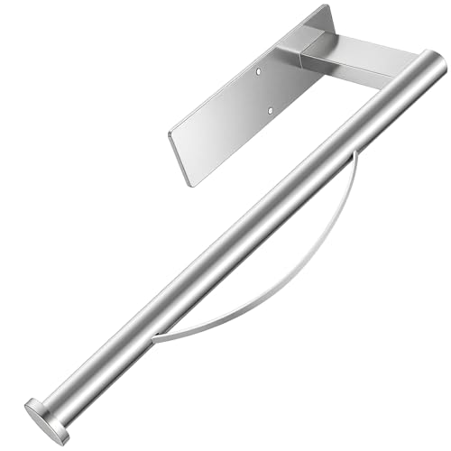 Küchenrollenhalter unter Schrank, mit Einer Hand bedienbares Abreißen von Papiertüchern mit Dämpfungswirkung, sowohl in Klebstoff als auch in Schrauben erhältlich, Edelstahl (Silber) von OBODING