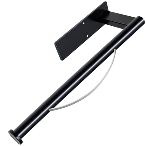 Küchenrollenhalter unter Schrank, mit Einer Hand bedienbares Abreißpapier mit Dämpfungswirkung, sowohl in Klebstoff als auch in Schrauben erhältlich, Edelstahl (Schwarz) von OBODING