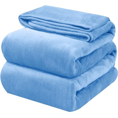 OBOEY Kuscheldecke 150x200cm Blau Gewaschen, Decke Fleece Bettdecke Sofadecke Warme Kuscheldecke flauschig Fleecedecke Tagesdecke Wohndecke Wolldecke Blanket Couchdecke, Doppelseite von OBOEY