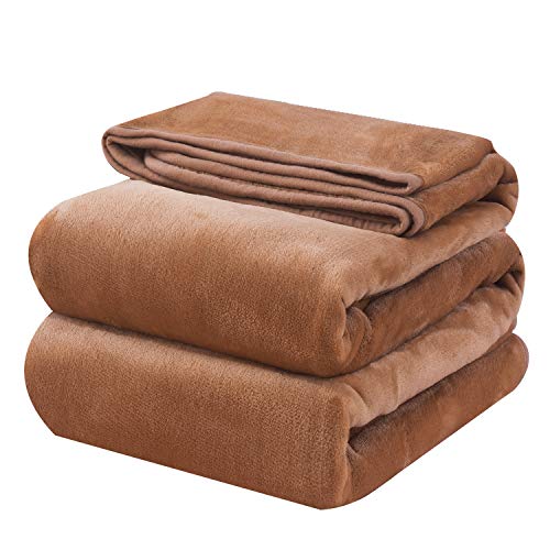 OBOEY Kuscheldecke 150x200cm Kamel, Decke Fleece Bettdecke Sofadecke Warme Kuscheldecke flauschig Fleecedecke Tagesdecke Wohndecke Wolldecke Blanket Couchdecke, Doppelseite von OBOEY