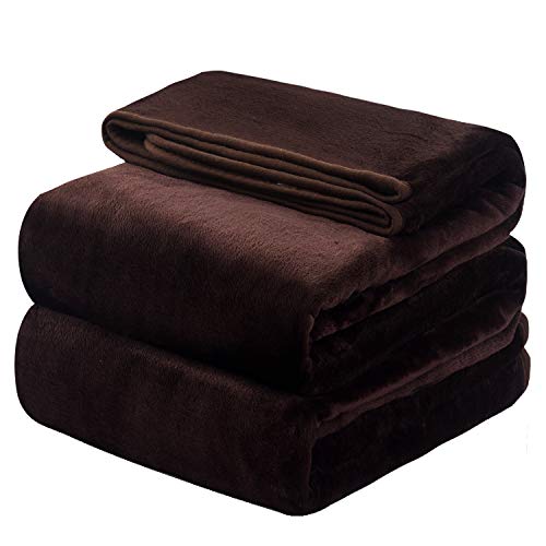 OBOEY Kuscheldecke 230x270cm Schokolade, Decke Fleece Bettdecke Sofadecke Warme Kuscheldecke flauschig Fleecedecke Tagesdecke Wohndecke Wolldecke Blanket Couchdecke, Doppelseite von OBOEY