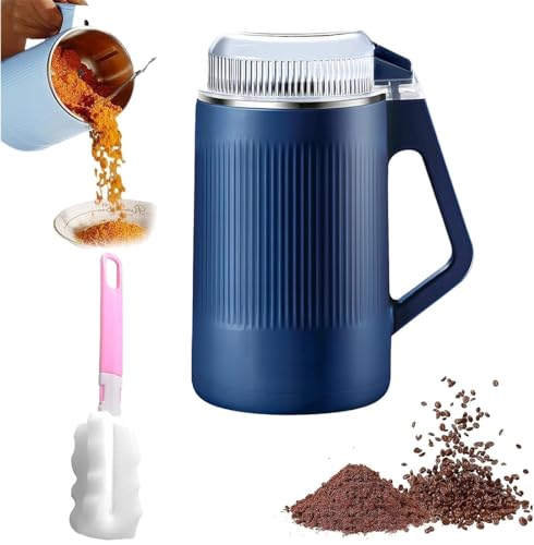 8-Blade Extreme Home Grinder,Super Silent One-Touch Button Spice Grinder for Coffee Bean,Multifunctional Grinding Machine for Cereals,for Coffee Bean,Herbs,Spices,Nuts (Dark Blue) von OBONG