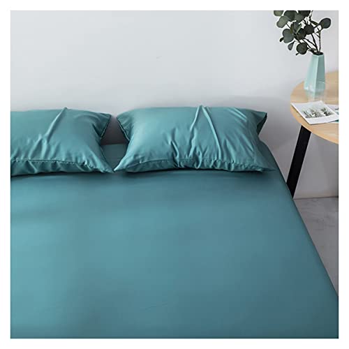 Klassisches Spannbetttuch Boxspringbett Topper Superweiches Premium Atmungsaktiv Bambusfasern Bettlaken Hochwertige Verarbeitung Mit Gummizug (Color : Green B, Size : 183x200 cm+30cm) von OBONG