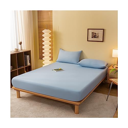 OBONG Spannbettlaken 180x200cm Boxspringbett Topper Bettlaken Weiches Leicht 100% Baumwolle Leintuch Hochwertige Verarbeitung (Color : H, Size : King) von OBONG