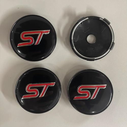 OBong 4 Stück Auto Nabendeckel Radnabenkappen Kompatibel mit für Ford ST Fiesta EcoSport Explorer Escort Kuga Focus 1 2 3 mk2 mk3 mk4 mk5 mk7 54mm 60mm Radmittelkappen Nabenkappen Zubehör,C-60mm von OBONG