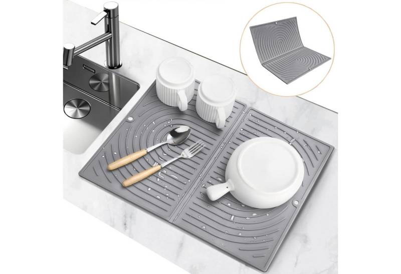 Auledio Abtropfmatte ​Silikon Trockenmatte für Geschirr Spüle – Rutschfeste und Faltbare, Hitzebeständig, schnelltrocknend, Dish Drying Mat, 43 x 34 cm von Auledio