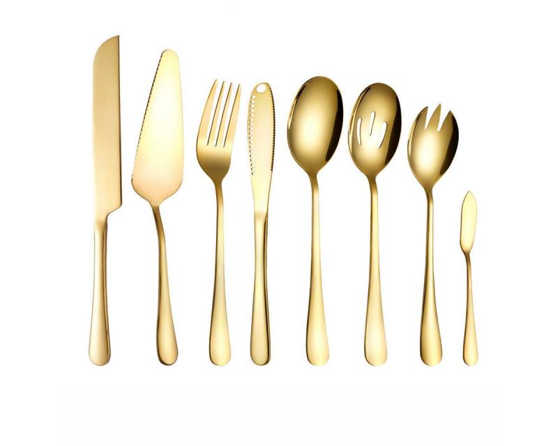 Auledio Besteck-Set 1-Personen Besteckset, Edelstahl Besteckset, (8-tlg), 1 Personen, 8-teiliges Besteckset, inklusive Messer, Gabel und Löffel von Auledio