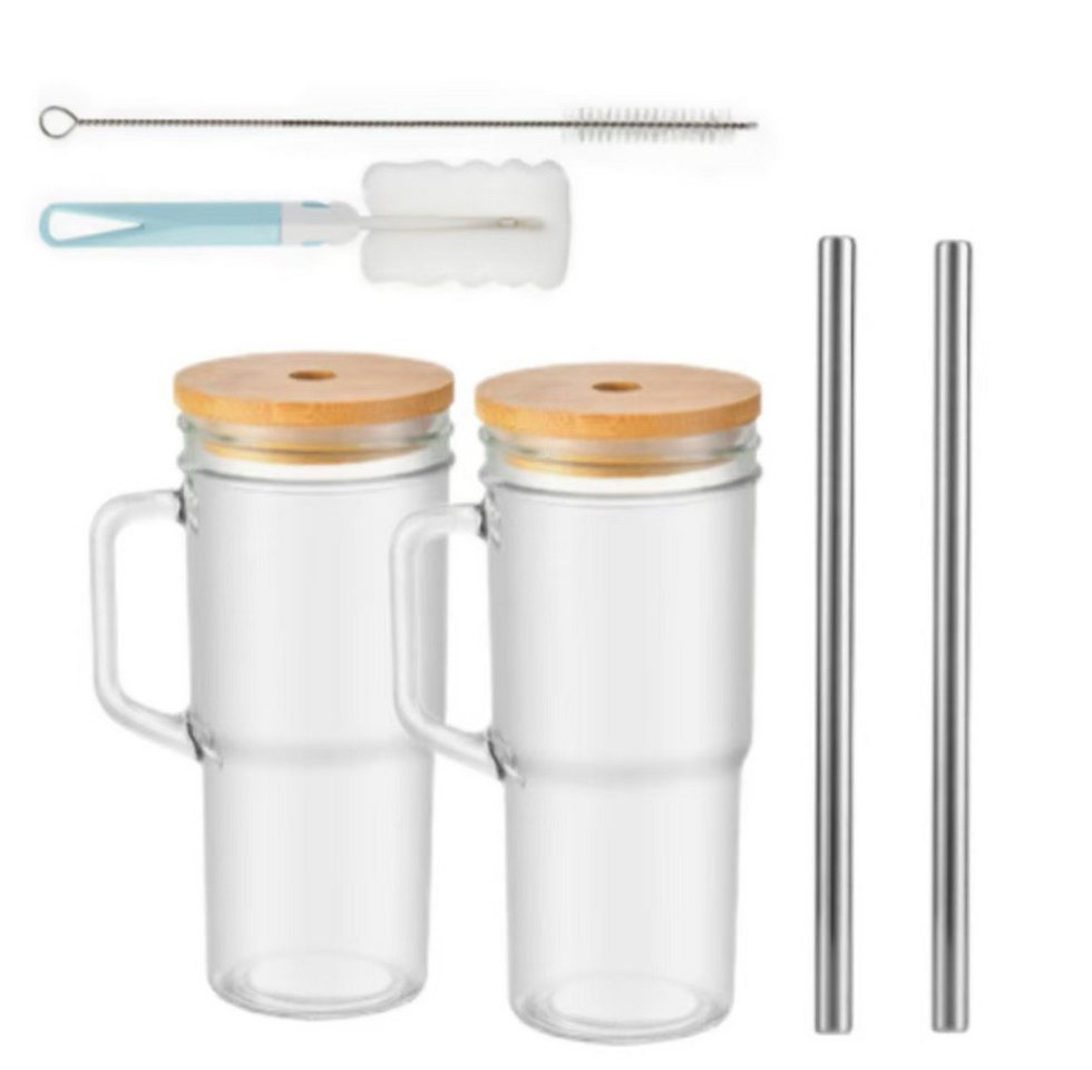 Auledio Glas Mason-Glas, 2er-Pack, mit Deckel und Griff, 730 ml Auledio Glas Mason-Glas, 2er-Pack, mit Deckel und Griff, 730 ml von Auledio