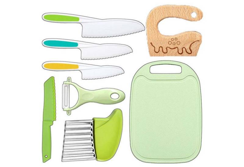 Auledio Kinderkochmesser 8-teiliges Kinder-Küchenmesser-Set zum Schneiden und Kochen von Auledio