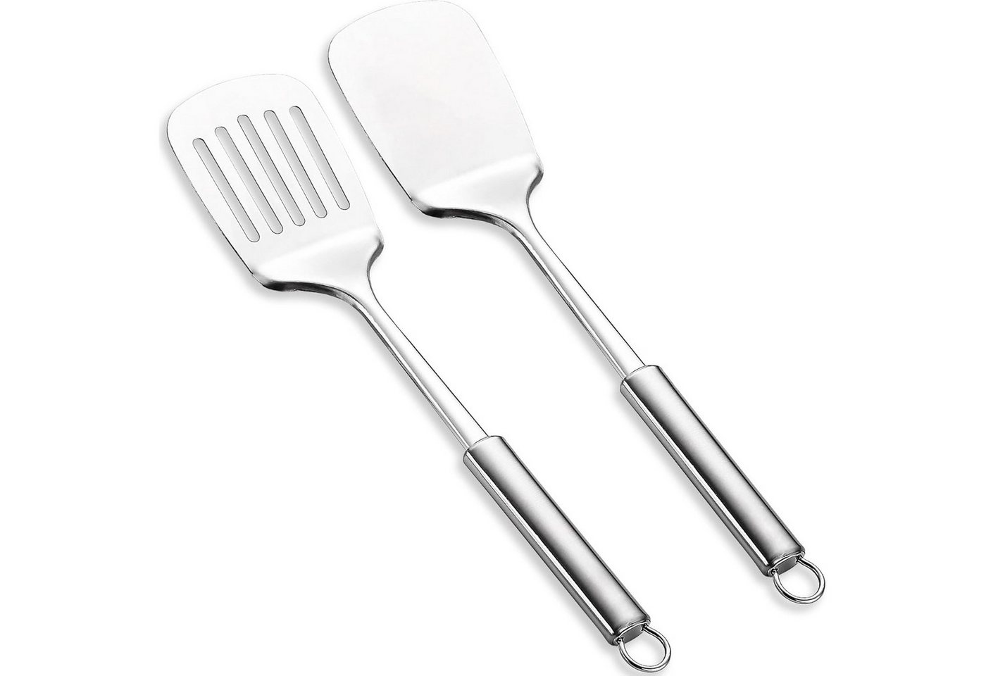 Auledio Kochbesteck-Set Edelstahl - Hitzebeständig, Antihaft, Spülmaschinenfest (set, 2-tlg., 1 x Flachschaufel, 1 x Undichte Schaufel), 2-teilig, rostfrei, robust von Auledio