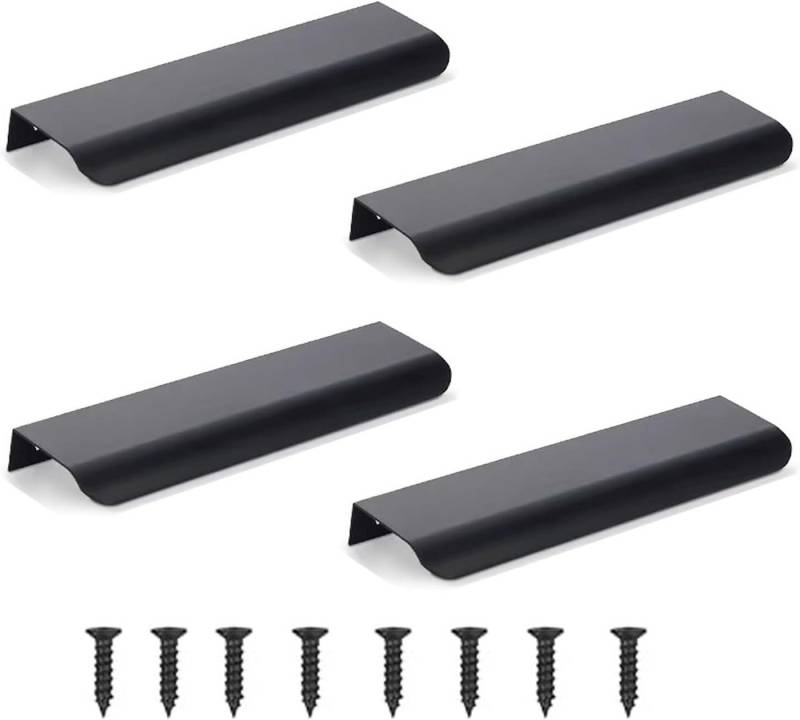 Auledio Möbelgriff 4 Stück Möbelgriffe Versteckter Türgriff Schrankgriffe Aluminium (4-St), Versteckter Griffe Unsichtbare Möbelgriffe Küchengriffe von Auledio
