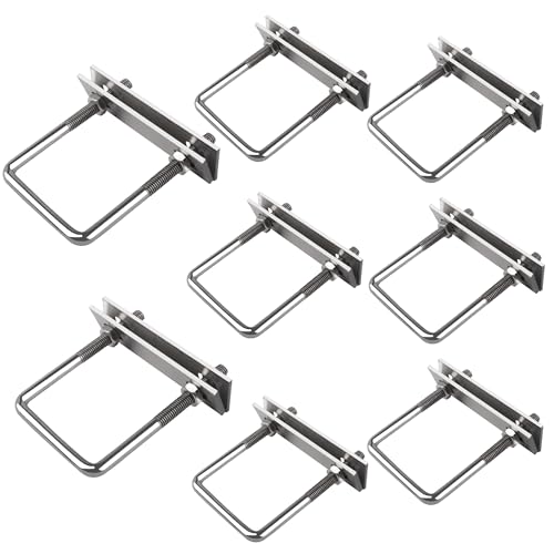 Bügelschrauben M8, U Schrauben, U-Schrauben Bolzen, U Bolzen Abschleppen von Autos mi Muttern und Unterlegscheiben, U-Bügelverschlus für Garten, Wohnmobil, DIY, Solarinstallation und Befestigung von OBQcare