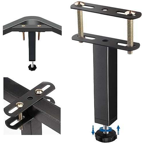 OBQcare Bettbeine Verstellbare Möbelfuß Stützfuß Metall Stützfuß Bett Möbelbeine Strapazierfähig Lattenstützbein Metall-Möbelstützfüße Bettrahmen Zubehör T-Doppelbohrung Mit Schrauben 15cm von OBQcare