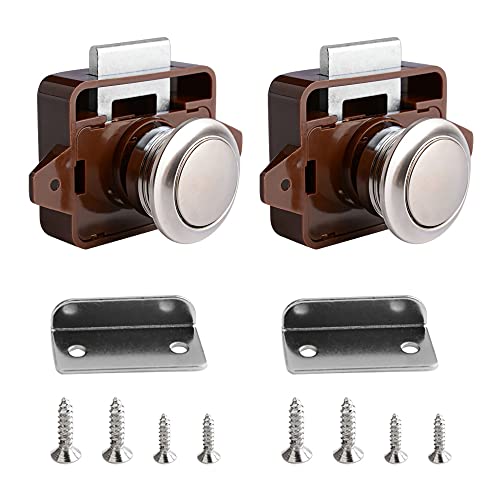 Push Button Catch Door Lock Push Lock Verriegelung Cabinet Lock Catch Wohnmobil Möbelschloss für RV Camping Schrank Schublade Caravan Van Yacht Ship 2 Stück von OBQcare