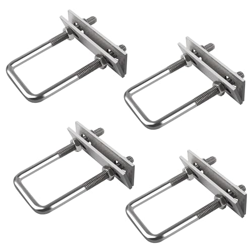 U-Bolzen M8 U-Schrauben 4 Stück Quadratische Bolzen Edelstahl Mit Mutter Rahmen Und Unterlegsc U-Förmiger Bolzen Rohrschelle Für Rohr Befestigung Auto Abschleppen Zaunfixierung von OBQcare