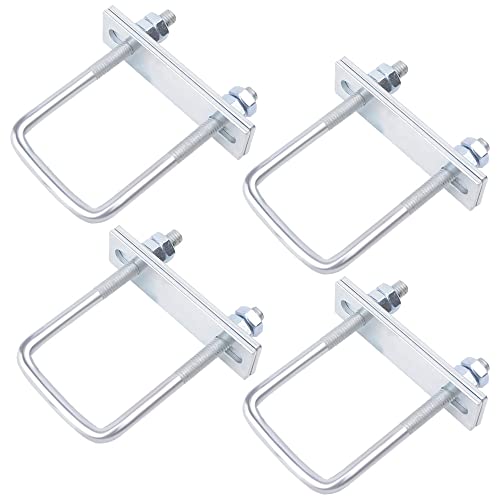 U-Bolzen U-Schrauben Schellen U-Bügelverschluss 4 Stück Quadratische Bolzen M8 Gewindebügel Mit Mutter Rahmen Und Unterlegscheibe für Werkstatt Rundstahlbolzen Rundstahlbügel von OBQcare