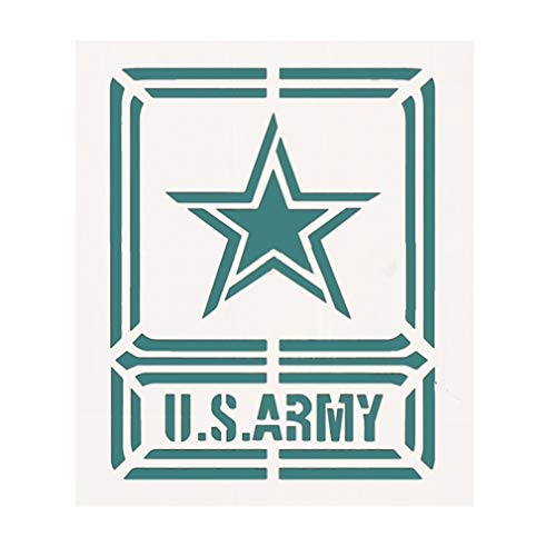 OBUY U.S Army Schablone zum Malen auf Holz, Stoff, Wänden, Airbrush und mehr | Wiederverwendbare 22,1 x 18,8 cm Mylar-Schablone (US-Armee-Militär-Logo) von OBUY