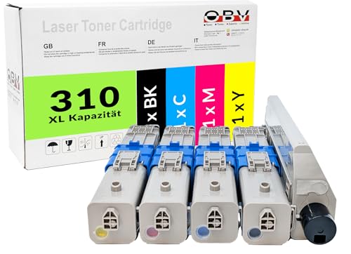 OBV 4x kompatibler Premium Toner für OKI C310 C330 C510 C511 C530 MC351MC351DN MC352DN MC361DN MC362DN MC561DN MC562 schwarz, cyan, magenta, gelb von OBV