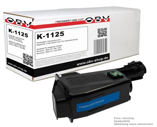 OBV kompatibler Toner als Ersatz für Kyocera TK-1125 für Ecosys FS-1061DN / FS-1325MFP u.a. 2100 Seiten schwarz von OBV