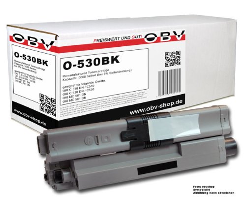 OBV kompatibler Toner als Ersatz für OK 44469804 für Oki C510 C510DN C530 C530DN MC561 MC561DN C511dn C531dn MC562dn , 5000 Seiten schwarz von OBV