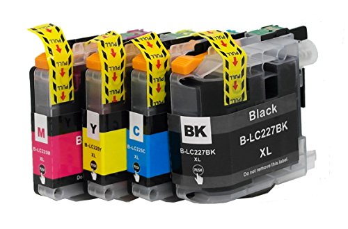 OBV 4X kompatible Tintenpatronen als Ersatz für Brother LC-227XL / LC-225XL schwarz Cyan Magenta gelb für Brother DCP-J4120DW MFC-J4420DW MFC-J4425DW MFC-J4620DW MFC-J4625DW OBV 4X kompatible Tintenpatronen als Ersatz für Brother LC-227XL / LC-225XL schwarz Cyan Magenta gelb für Brother DCP-J4120DW MFC-J4420DW MFC-J4425DW MFC-J4620DW MFC-J4625DW von OBV