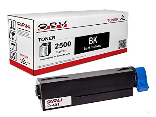 OBV kompatibler Toner als Ersatz für Oki 44992402 / 44992401 für Oki B401D B401DN MB441 MB451 MB451w MB451dn MB451dnw schwarz von OBV