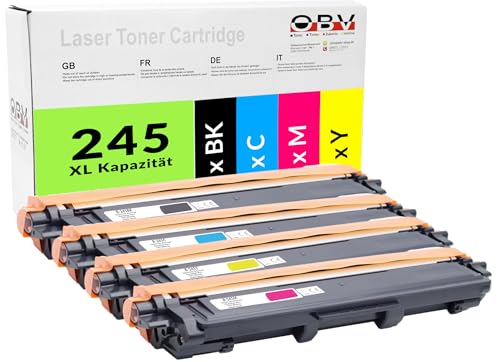 OBV Kompatibel TN 241 / 245 Toner für Brother DCP-9015CDW HL-3140CW MFC-9140CDN MFC-9340CDW MFC-9330CDW (4Pack) von OBV