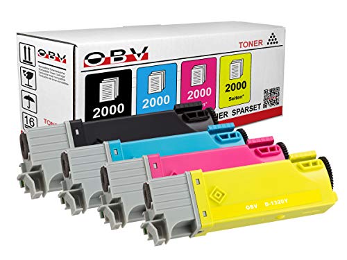 OBV 4X kompatibler Toner passend für Dell 1320 / 1320c / 1320CN / 2130CN / 2135CN schwarz, Cyan, Magenta, gelb von OBV
