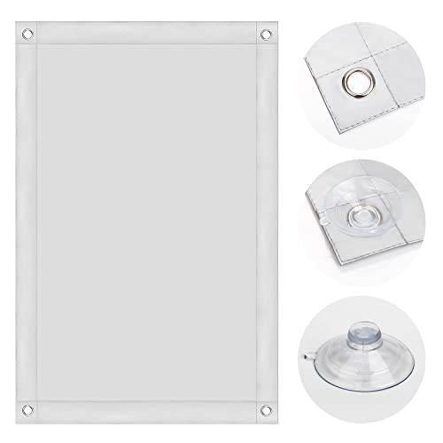 OBdeco Thermo Rollo 100% Verdunkelung Sonnenschutz Verdunkelungsrollo für Dachfenster Hitzeschutz ohne Bohren mit Saugnäpfen (Weiß, 37x78cm für CK04) von OBdeco