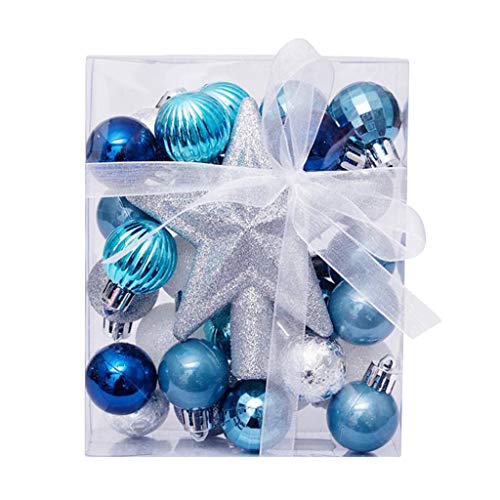 30 STÜCKE Weihnachtskugeln Kugeln Party Weihnachtsbaum Dekorationen Hängende Verzierung Dekor Babyschaukel Indoor Decke (Blue, One Size) von OBiQuzz