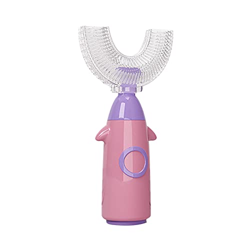 OBiQuzz Zahnbürste Zahnbürste Kinder Silikon Silikon Babyzahnbürste U-Form Reinigungsspray Für Küchenblasen (Pink, 2) von OBiQuzz