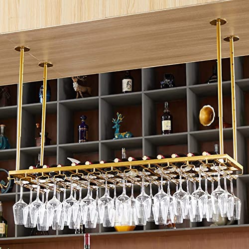 OBong Weinregal aus Metall, höhenverstellbar, Goldener Dekorationsständer, Vintage-Weinflaschenregal, Kelch-Stielglashalter, für Bars/Restaurants/Küchen (Größe: 80 cm) (80 cm) von OBong