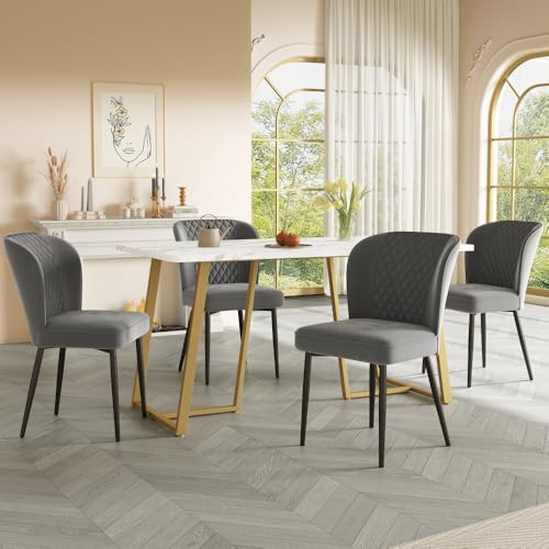 OCACA 140 x 80cm Esstisch,(1-St), moderner Küchentisch, Gestell aus MetallRechteckiger Esstisch aus Moderner Marmormuster Küchentisch mit verstellbaren Füßen für Esszimmer Wohnzimmer (Golden) von OCACA