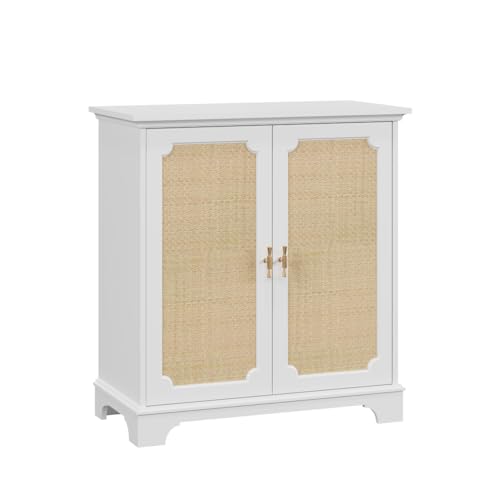 OCACA Sideboard, Buffet, Weinschrank mit Rattan-Dekortüren, Küchenbuffet, Konsolentisch, dekorativer Schrank für Flur, Eingangsbereich und Wohnzimmer OCACA Sideboard, Buffet, Weinschrank mit Rattan-Dekortüren, Küchenbuffet, Konsolentisch, dekorativer Schrank für Flur, Eingangsbereich und Wohnzimmer von OCACA