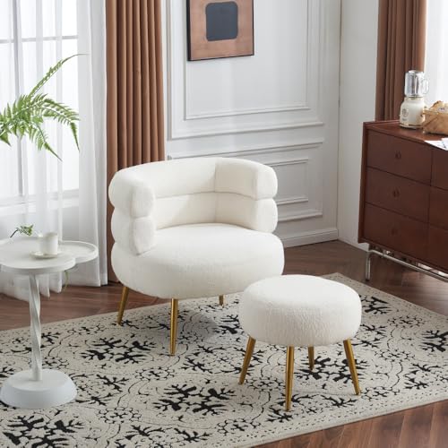 OCACA Weiße Chaiselongue mit Fußhocker, 69 cm breite Sitzfläche, 17 cm Dickes Sitzkissen, höhenverstellbare Fußstütze, 100 kg belastbar - Komfort und Eleganz für Ihr Wohnzimmer, Loungesessel OCACA Weiße Chaiselongue mit Fußhocker, 69 cm breite Sitzfläche, 17 cm Dickes Sitzkissen, höhenverstellbare Fußstütze, 100 kg belastbar - Komfort und Eleganz für Ihr Wohnzimmer, Loungesessel von OCACA
