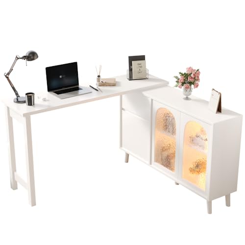 Schreibtisch mit LED - 2-in-1 Sideboard und Arbeitsplatte, 360° drehbar, mit Acryltür, FSC-zertifiziert, weiß, 120×40×78 cm -Schreibtische, Eckschreibtische, Frisiertische, Sideboards,Ölgemälde Textur Schreibtisch mit LED - 2-in-1 Sideboard und Arbeitsplatte, 360° drehbar, mit Acryltür, FSC-zertifiziert, weiß, 120×40×78 cm -Schreibtische, Eckschreibtische, Frisiertische, Sideboards,Ölgemälde Textur von OCACA