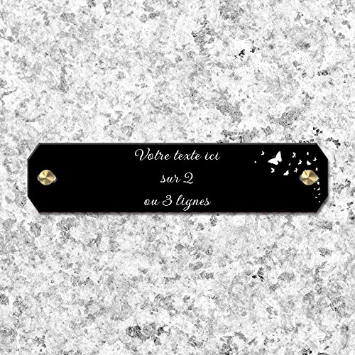 OCAP-FUNERAIRE.COM Grabschild aus Plexiglas, Motiv Schmetterlinge, verschiedene Größen, Dicke 2,5 mm, personalisierbar auf mehrere Linien, 14 x 3 cm OCAP-FUNERAIRE.COM Grabschild aus Plexiglas, Motiv Schmetterlinge, verschiedene Größen, Dicke 2,5 mm, personalisierbar auf mehrere Linien, 14 x 3 cm von OCAP-FUNERAIRE.COM