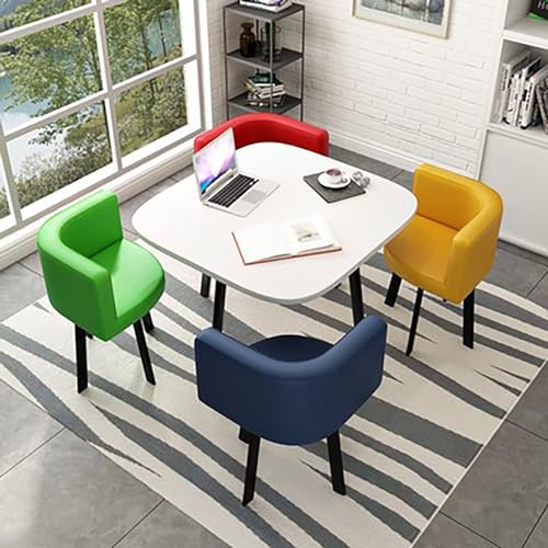 OCAZI 1 Tisch und 4 Stühle 5teiliges Set rundes Möbelset mit Tisch und Stühlen runder Konferenztisch runde Frühstücksbar KüchenEsstischset für Küche Esszimmer #29 80x75cm/31.5x29.5in(WxH) von OCAZI