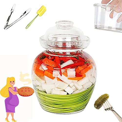 OCAZI Kimchi-Behälter mit Deckel verdicken das Gärglas, Gute Luftdichtheit, Gurkenglas, klares Glas, Kimchi-Glas, versiegeltes Beizglas, Gärgläser zum Einlegen von Gemüse/Weinbrauen 2.5L von OCAZI