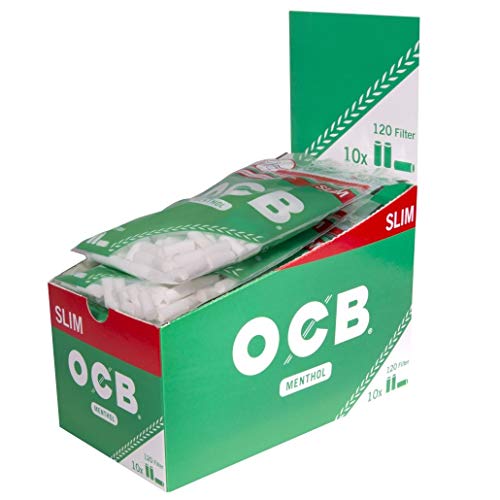 OCB Vertriebs GmbH OCB Menthol Slim Filter 6 mm-9600-10 Beutel a 120 Stück, grün, M von OCB