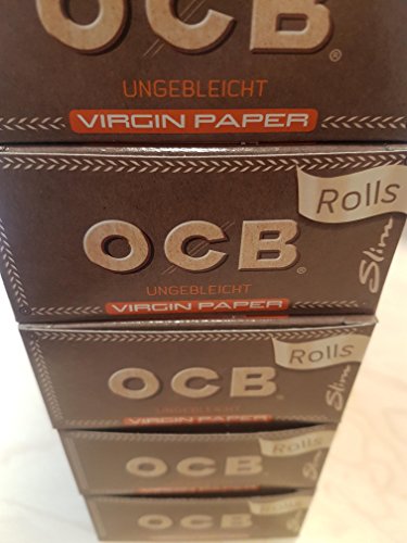 5 Pakete OCB 16728 Unbleached Rolls Virgin Papier 5 x 24 Rolls von OCB